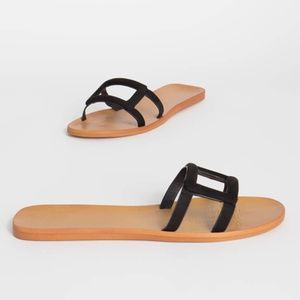 Bamboo BLACK Framed Caged Sandals